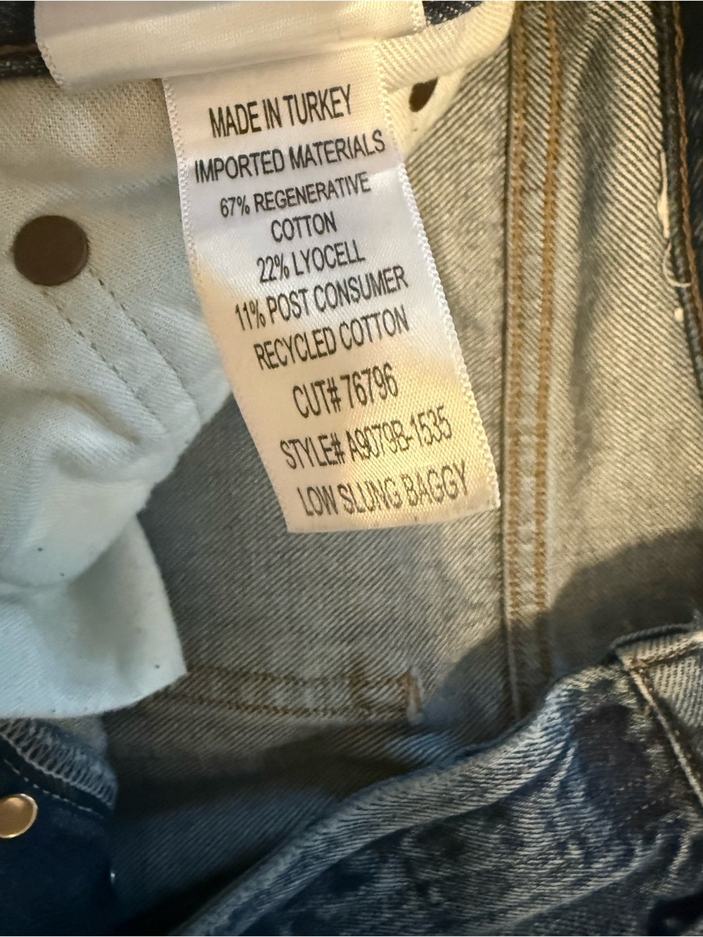 AGOLDE Low Slung Baggy Jean Shade Essence Size 24 - Picture 8 of 8
